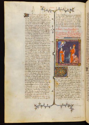 Titelminiatur: Habakuk predigt vor Zuhörern, darüber Gott