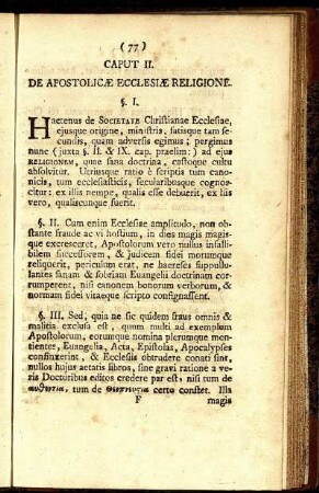 Caput II. De Apostolicӕ Ecclesiӕ Religione.