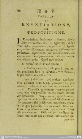 Caput IV. De Enuntiatione Vel Propositione