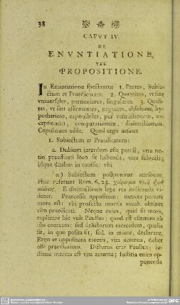 Caput IV. De Enuntiatione Vel Propositione