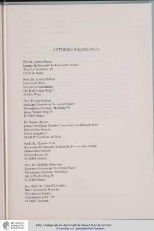Autorenverzeichnis
