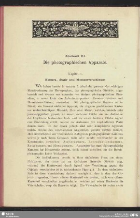 Abschnitt III. Die photographischen Apparate