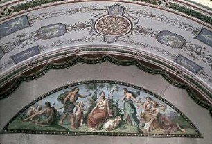 Die Zusammenführung von Phyllis und Daphnis durch Amor und die Grazien