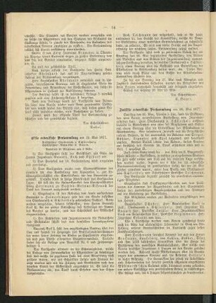 Elfte ordentliche Versammlung am 12. Mai 1877