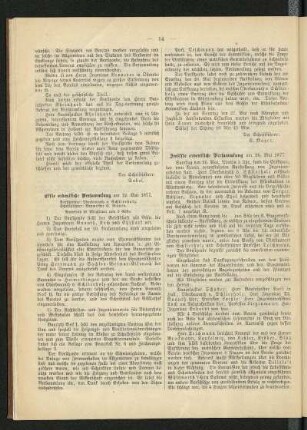 Elfte ordentliche Versammlung am 12. Mai 1877
