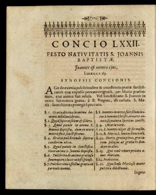 Concio LXXII. Festo Nativitatis S. Joannis Baptistae.
