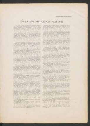 En la administración platense