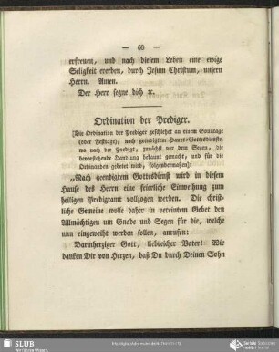 Ordination der Prediger
