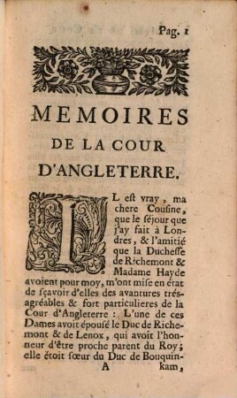 Memoires De La Cour D'Angleterre, 1