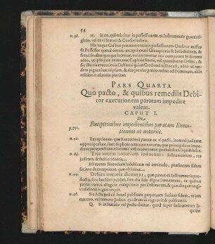 Pars Quarta. Quo pacto, & quibus remediis Debitor executionem paratam impedire valeat.