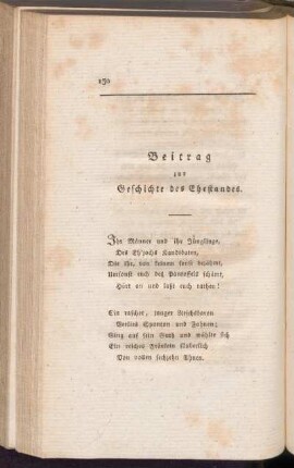 Beitrag zur Geschichte des Ehestandes