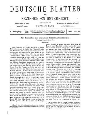 Zur Geschichte des biblischen Geschichtsunterrichtes : (Fortsetzung)