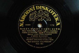 Nikdy, nikdy v hoři svém : duet Vendulky a Likáše z opery "Hubička" / Hudba: Bedřich Smetana; Slova: E. Krásnohorská