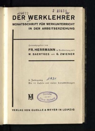 3: ¬Der¬ Werklehrer - 3.1931