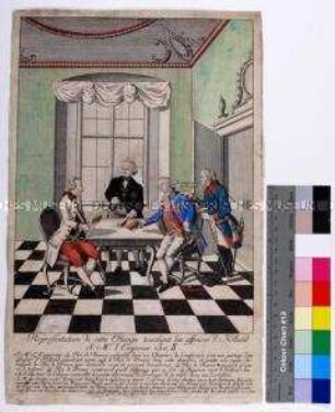 Karikatur auf die Reformen Josephs II. Kaiser des Heiligen Römischen Reiches in den Österreichischen Niederlanden