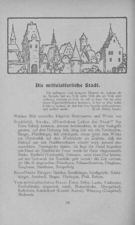 Die mittelalterliche Stadt