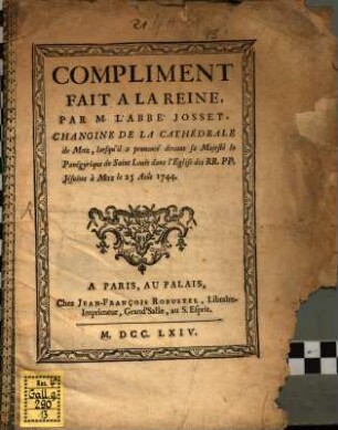 Compliment fait à la reine
