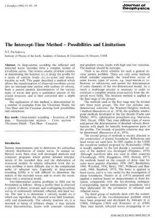 The intercept-time method - possibilities and limitations