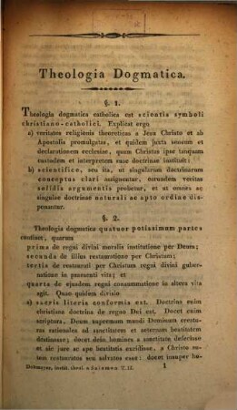 Cl. D. Mariani Dobmayer ... institutiones theologicae, 2. Complectens theologiam theoreticam specialem, seu dogmaticam