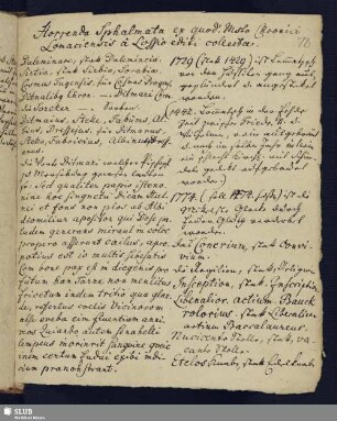 Bl. 78. Horrenda Sphalmata ex quod. Msto Chronici Lomaciensis a Lossio editi collecta.