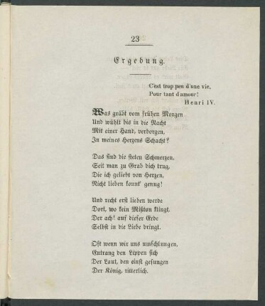 Ergebung.