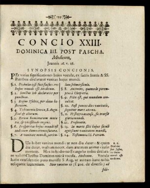 Concio XXIII. Dominica III. Post Pascha.