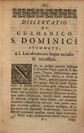 Dissertatio de Guzmanico S. Dominici, Stemmate