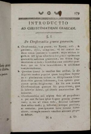 Introductio Ad Chrestomathiam Graecam.