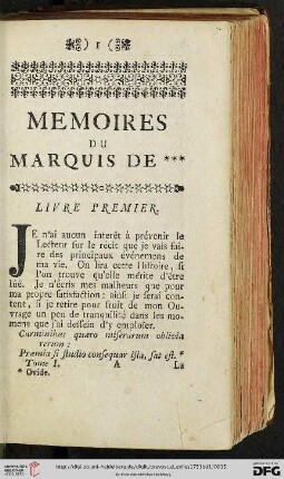Livre premier