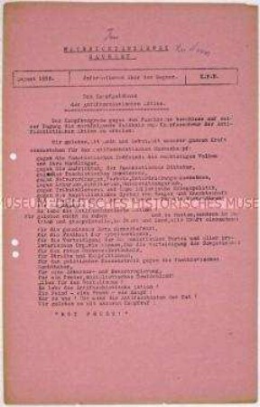 Hektografierte Materialsammlung der NSDAP Sachsen über das Kampfgelöbnis der Antifaschistischen Aktion