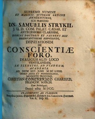 De conscientiae foro