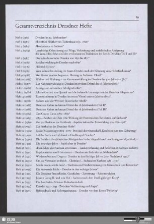 Gesamtverzeichnis Dresdner Hefte