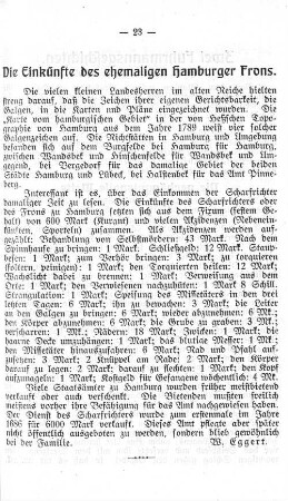 Die Einkünfte des ehemaligen Hamburger Frons.