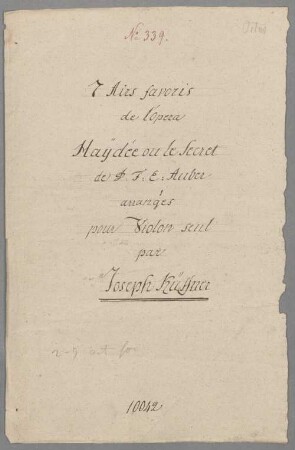 Haydée, Auswahl, arrangiert, vl, HenK WoO 107 - BSB Mus.Schott.Ha 10638-2