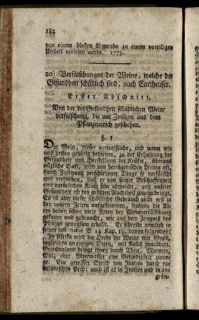 20) Verfälschung der Weine, welche der Gesundheit schädlich sind, nach Cartheuser.