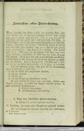 Interessen- oder Zinsrechnung