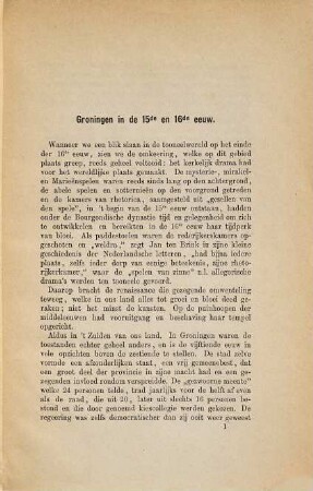 De opkomst van het tooneel te Groningen; eene bijdrage tot de geschiedenis van het nederlandsch tooneel door K. R. Velthuis
