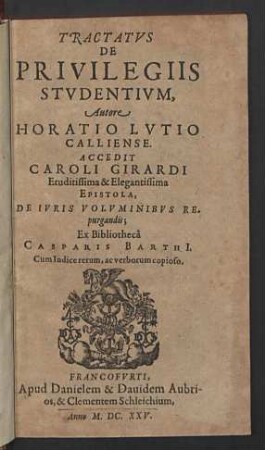 Tractatvs De Privilegiis Stvdentivm