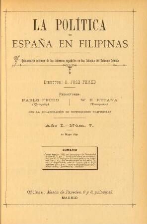 Núm. 7. 12 Mayo 1891