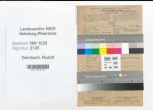 Entnazifizierung Rudolf Dernbach , geb. 23.02.1915 (Polizist)
