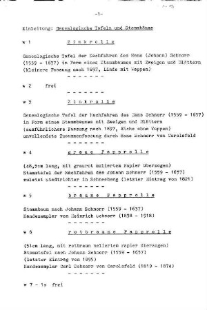 Genealogische Tafeln und Stammbäume