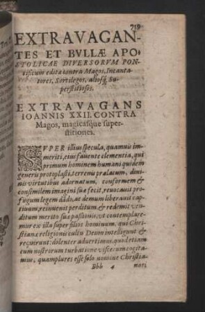 Extravagantes et bullae apostolicae diversorum pontificum editae contra magos
