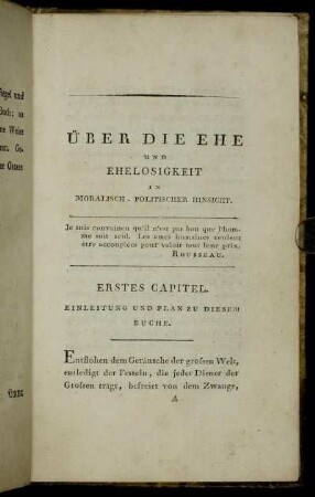 Erstes Capitel. Einleitung und Plan zu diesem Buche.