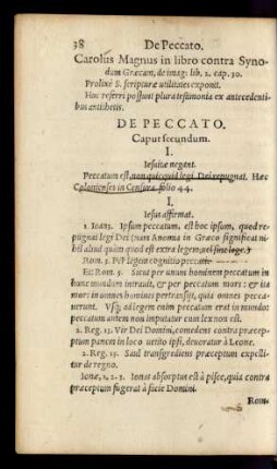 De Peccato. Caput secundum.