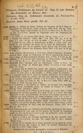 Ouvrages des Jansénistes - ouvrages sur le Jansénisme : [Extrait du catalogue 70: Théologie protestante, 7e cahier]