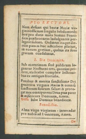 Pio Lectori.