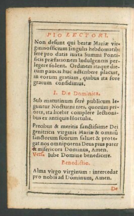 Pio Lectori.