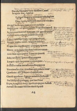Baptistae Mantuani Vatis clarissimi Carmen In agona divae Agathes