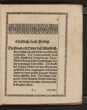 Christliche Leich-Predigt.