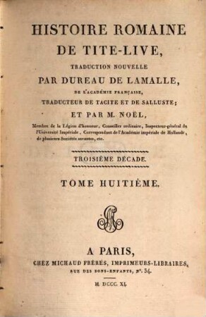 Histoire romaine de Tite-Live, 8. Troisième décade